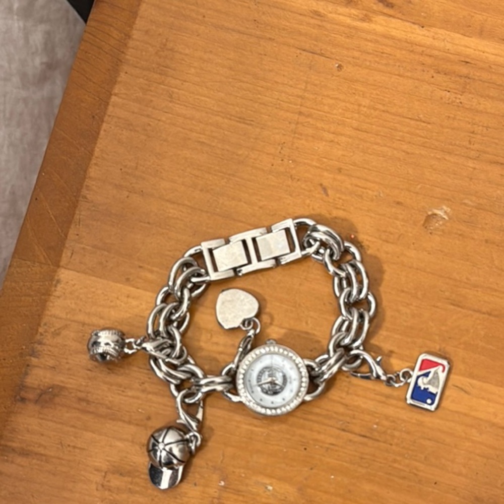 Silver Charm Bracelet with Logo